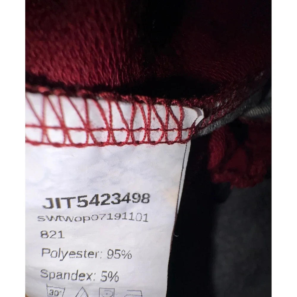 Shein‎ Burgundy Red Leopard Side Stripe Joggers Plus 2XL High Rise Sweatpants